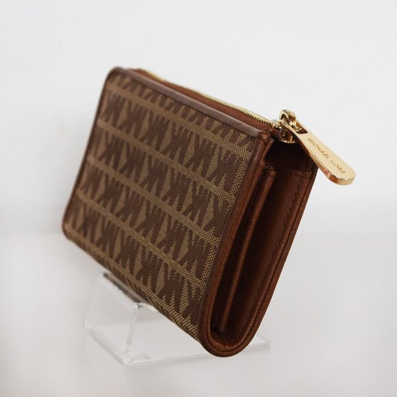 Michael Kors Beige Jet Set Travel Signature Canvas and Leather Three Quarter-Zip - Picture 3 of 15